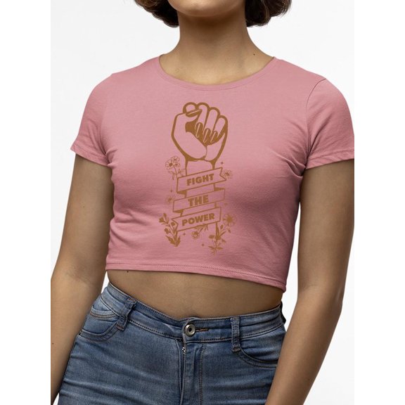 Power Fist Social Justice Tee Crop Tee Women's