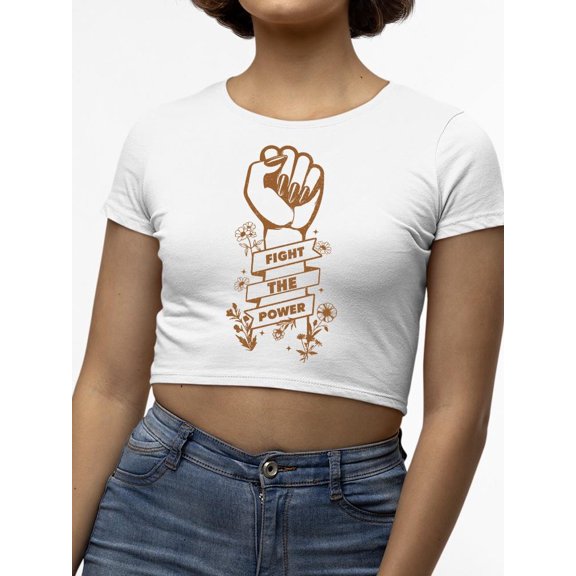 Power Fist Social Justice Tee Crop Tee Women's