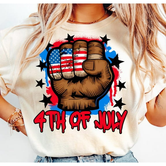 Power Fist USA T-Shirt– Strong American Graphic Tee with Flag Fist for Patriotic Holidays, 4th of July Independence Day Style