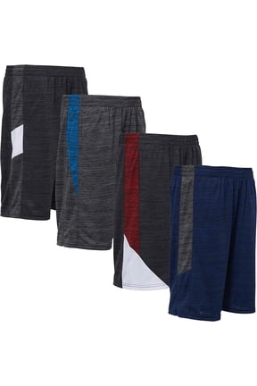 4 Pack: Boys Youth Athletic Active Performance Sports Workout Basketball Lightweight Gym Shorts