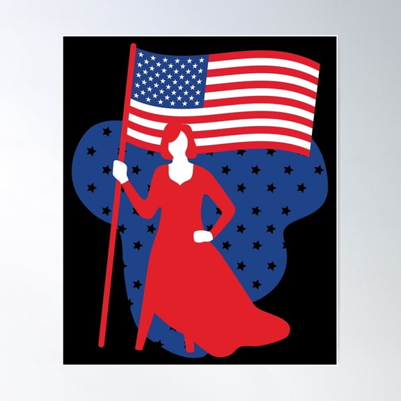 Power Fourth Of July Flag American Independence Day Unframed Paper Poster 8x10in