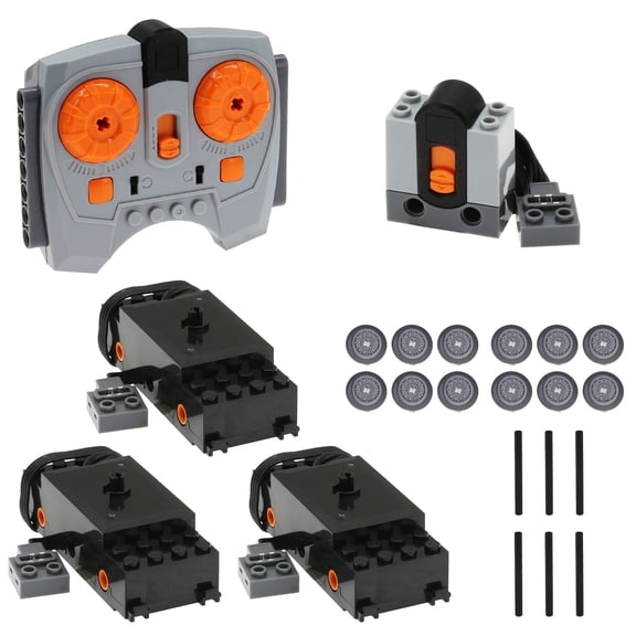 Power Funtion Train Motor Kit, Compatible with Technic-Parts L Brand AA/AAA-Battery-Box Remote-Control Adjustable Speed Motor Parts