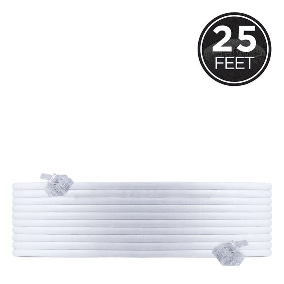 Power Gear 25ft Telephone Line Cord, White, 76119