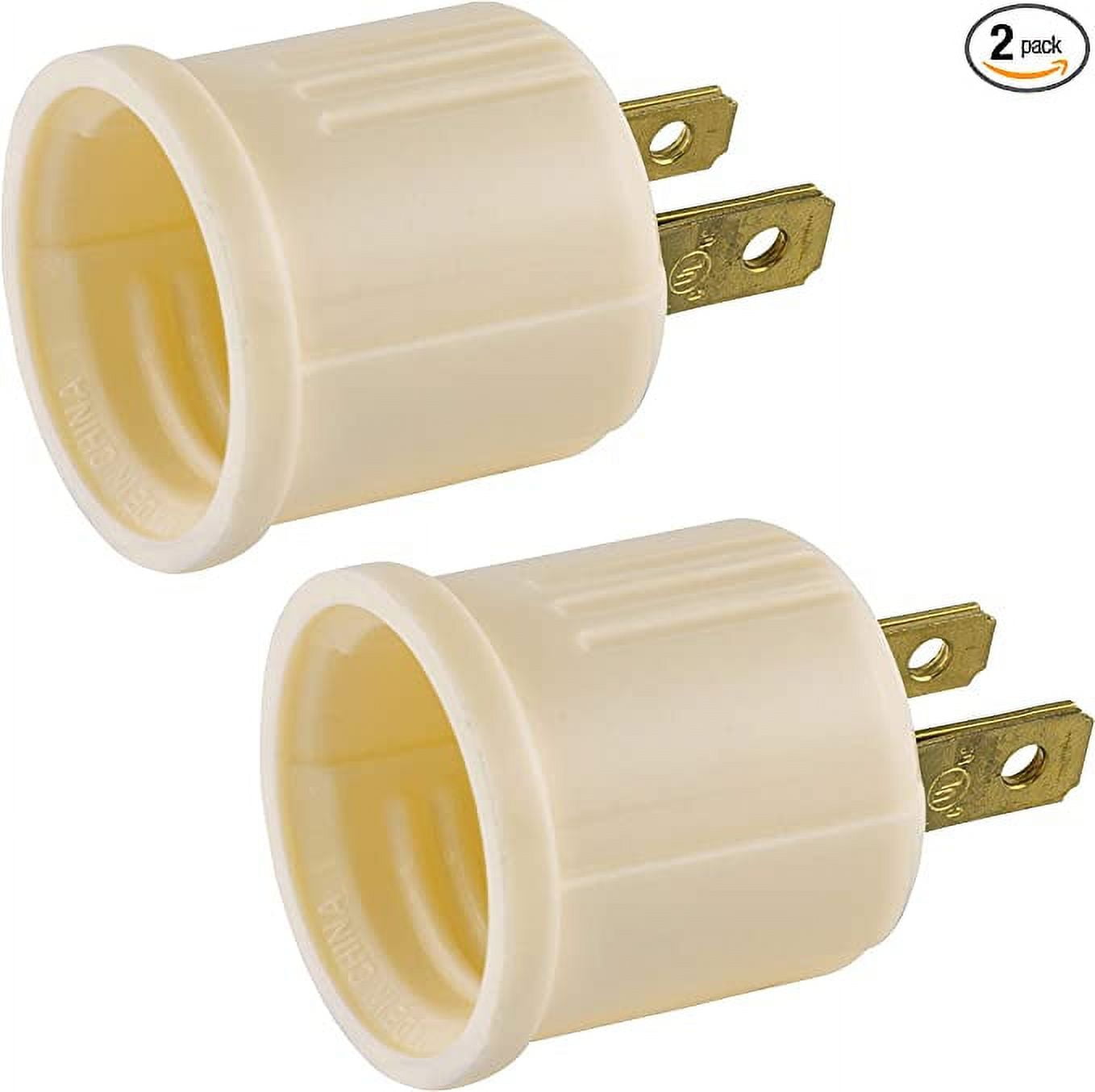 Power Gear Polarized Socket Adapter, 2 Pack, Convert Outlets to Lamp ...