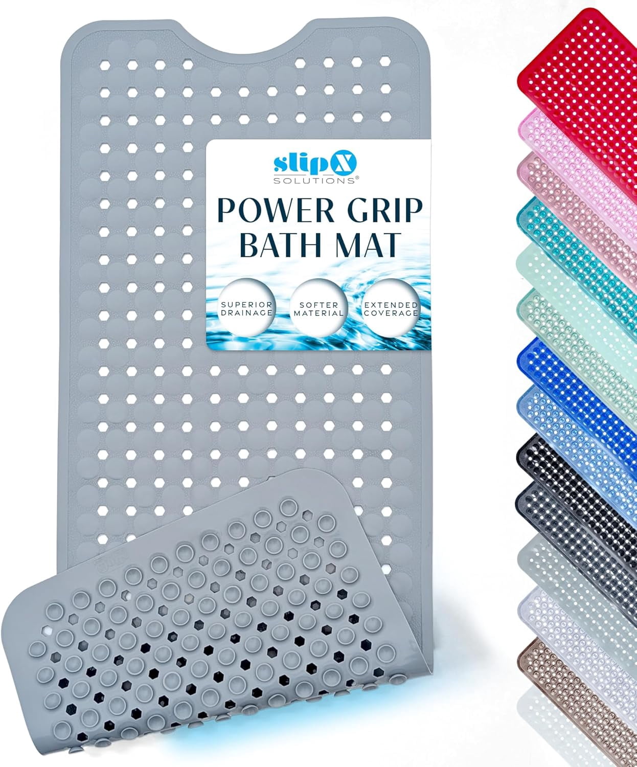 Power Grip 39x16 Bathtub & Shower Mat | Premium Non-Slip Bath Safety