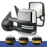 Power Heated Tow Mirrors w/ White Running Light For 07-14 Silverado Tahoe Yukon Fits select: 2007-2014 CHEVROLET SILVERADO, 2007-2014 CHEVROLET TAHOE