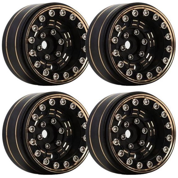 Power Hobby 1.0 Z1 Brass Beadlock Crawler Wheels for 1-24 Scale Axial SCX24 Jeep Bronco, 4 Piece