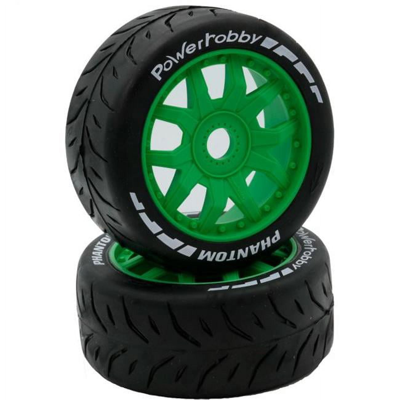 Power Hobby 1-8 GT 17 mm Phantom Belted Mounted Tires & Wheels - Medium ...