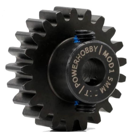 Power Hobby PHBPH17TM5 5 mm Hardened Steel 17T Mod1 Pinion Gear with 2 Grub Screws