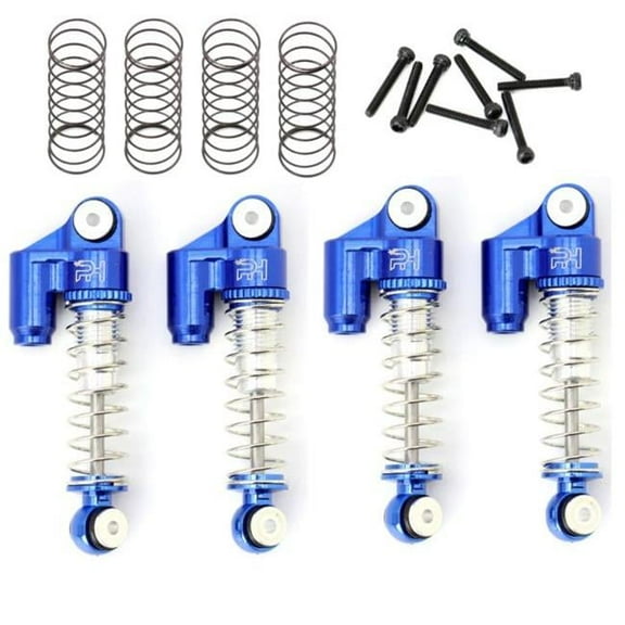 Power Hobby PHBPHSCX2401BLUE Aluminum Threaded Mini-Micro Shocks, Axial SCX24 F-R, Blue