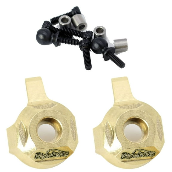 Power Hobby PHBPHSCX2407 Brass Front Steering Axial SCX24 Knuckle