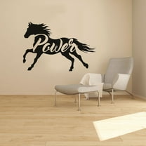 Power - Horse Racing Silhouette Stallion and Mare Silhouette Living Room Decor Vinyl Wall Art Wall Sticker Wall Decal Cowboy Cowgirl Farm House Wall Decoration Home Room Décor Design Size (8x10 inch)