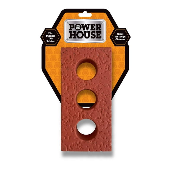 Power House Ultra Durable TPR Brick Dog Toy
