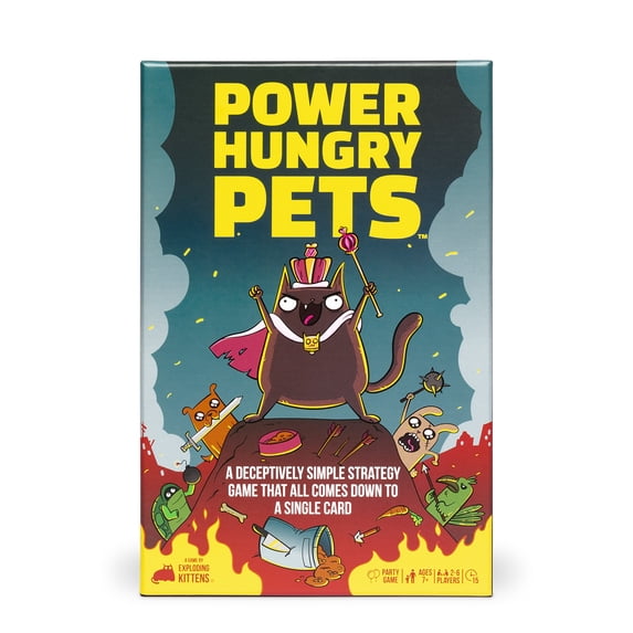 Power Hungry Pets by Exploding Kittens - 2-6 Players - Ages 7+ - 15 Minutes to Play - Strategic and Simple Card Game - Ideal for Party, Family Game Night, Kids and Adults