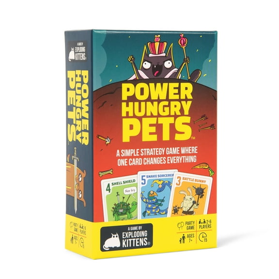 Power Hungry Pets (Small Version) by Exploding Kittens - 2-6 Players - Ages 7+ - 15 Minutes to Play