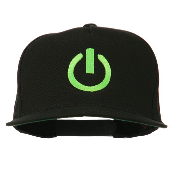 Power Icon Embroidered Snapback Cap - Black OSFM