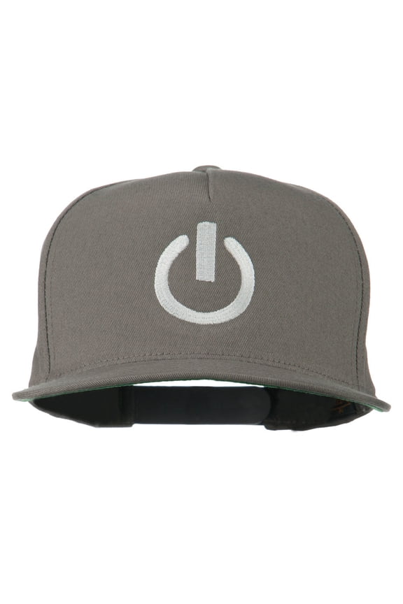 Power Icon Embroidered Snapback Cap - Dark Grey OSFM