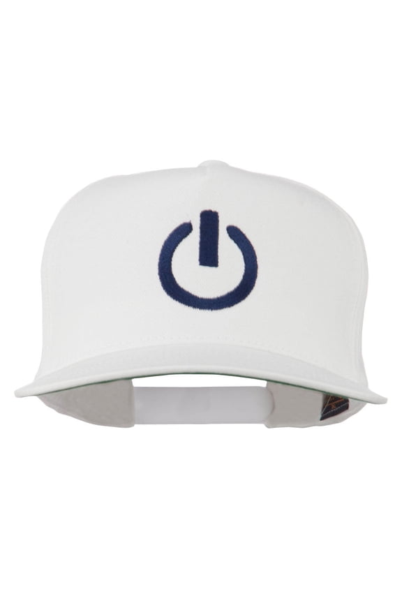 Power Icon Embroidered Snapback Cap - White OSFM
