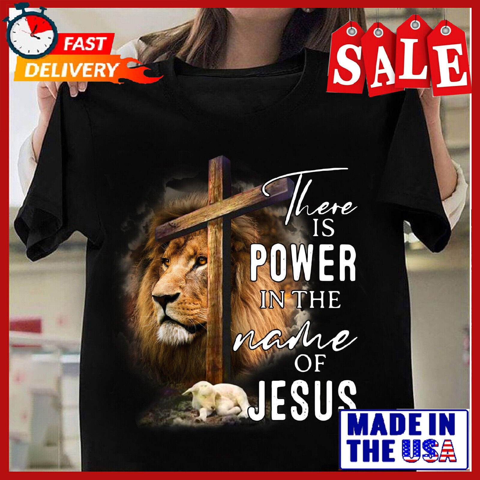 Power In The Name Of Jesus Strong Faith Christians Lion Of Judah Cross