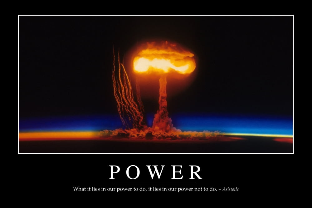 Power Inspirational Quote and Motivational Poster Canvas Art - Stocktrek Images (34 x 23)