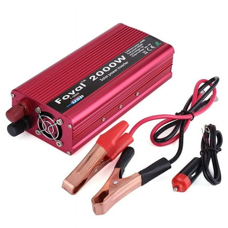 HURRISE Power Inverter 2000W DC 12V to AC 110V 550W Continuous 1500W Surge Dual Outlets for Vehicle