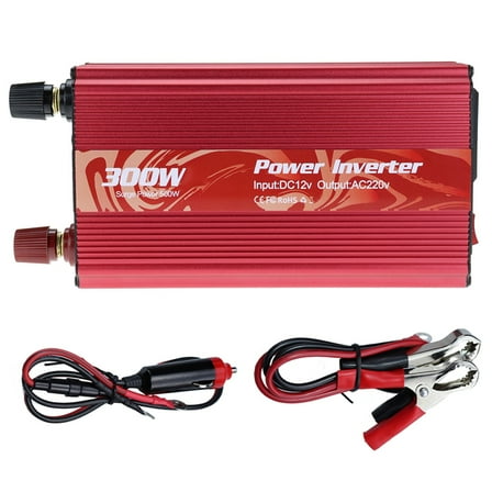 Power Inverter 300W Dc 12V To Ac 230V Car Converter With Ac Outlet And Usb Ports