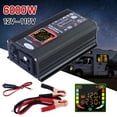 thumbnail image 1 of Power Inverter, 6000W Inverter DC12V To 110V AC Car Power Inverter With 2 USB Port, LCD Screen Display,Truck/ Boat/RV/Car Solar System Inverter, Used FOR Camping/Road Trips/Outdoor Work, 1 of 11