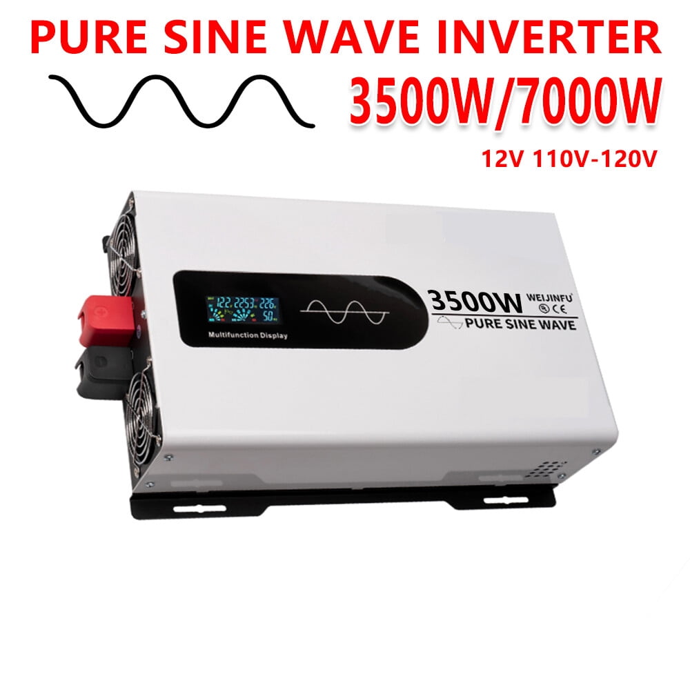 Power Inverter Pure Sine Wave 3500W DC 12V to AC 110V 110VLCD Solar Off-Grid