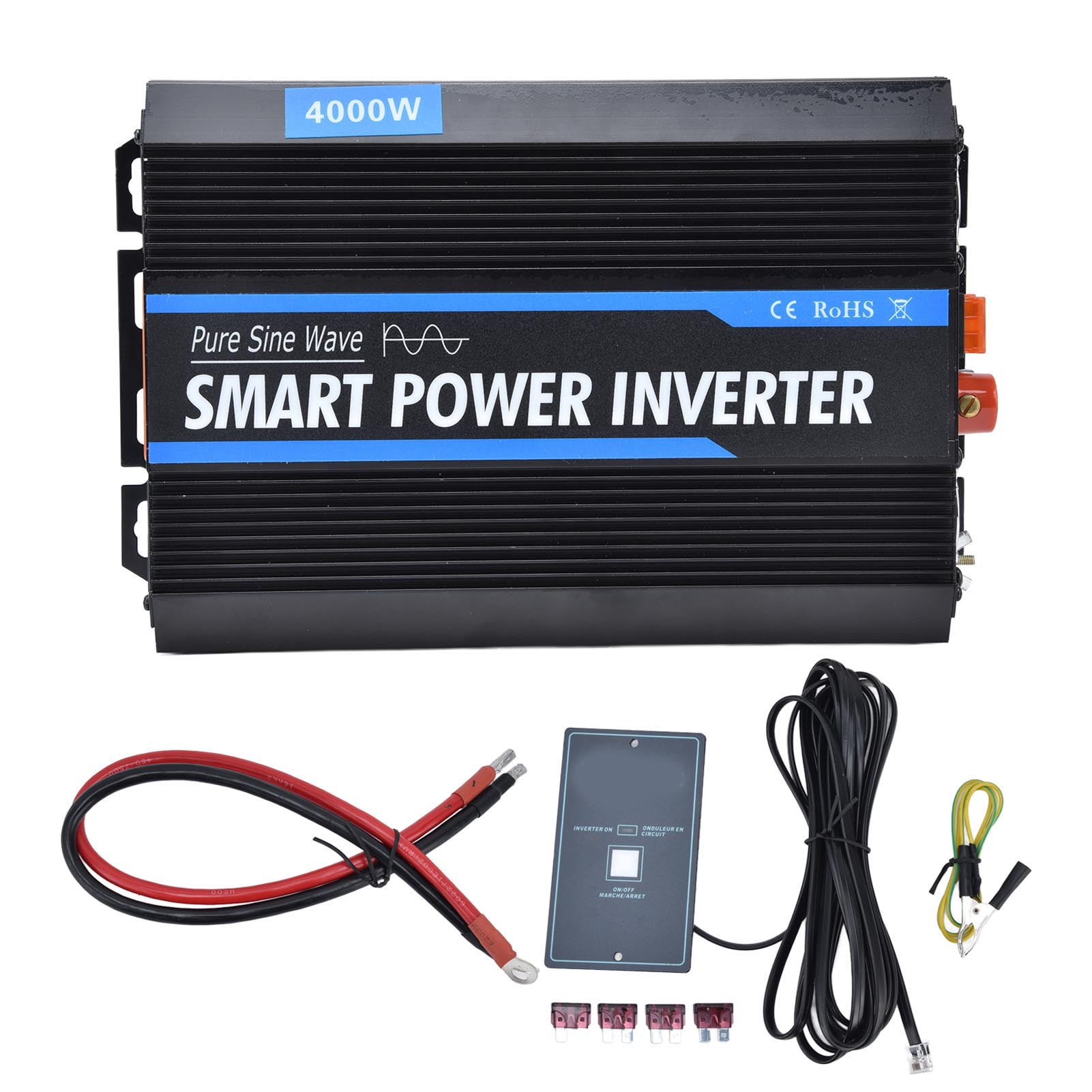 Power Inverter Pure Sine Wave Solar Converter Digital Display DC 12V to AC 220V Transformer4000W