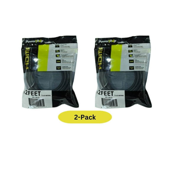 Power It Up 12ft. HDMI v2.0 Cable with Ethernet - Package of 2 Cables