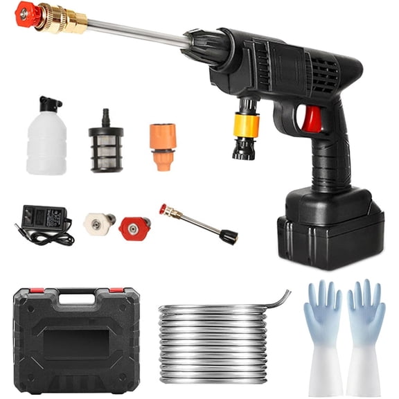 Power Jet Pro Cordless, Aqua Jet Pro Cordless, Power Stream Pressure Washer Cordless, 48v Battery Operated Portable Cordless Pressure Washer, 6-in-1 Car Wash Spray Gun with Nozzle Tips