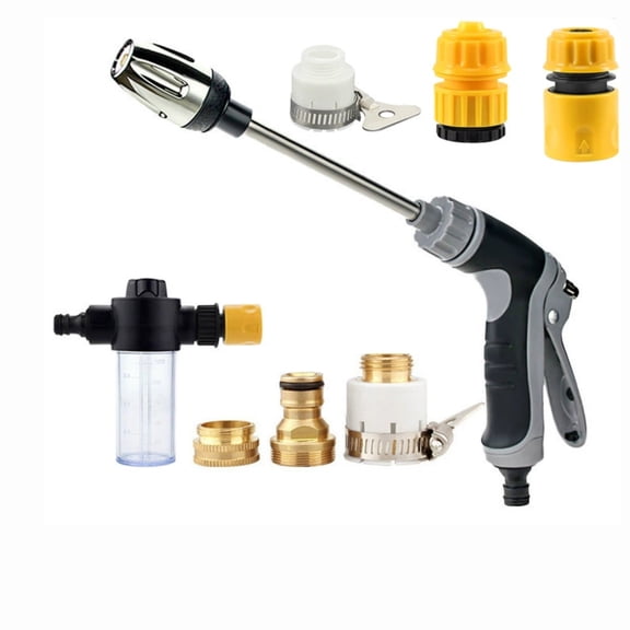 Power Jet Water, Turn Any Hose Into A High-Pressure Water Cleaning Jet, Adjustable High Pressure Hose with Three Spray Modes, Multi Function Watering Sprayer for Cleaning Yard Car(49.2FT Range)