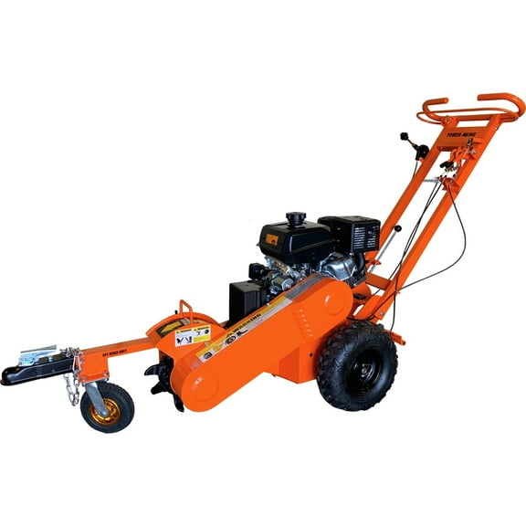 Power King PK0803-SP 14 HP Powered by KOHLER Command PRO Gas Engine Electric Start 12 in. x 3.5 in. Self-Propelled Stump Grinder with (9) Extra Teeth/Tow Bar/Cover