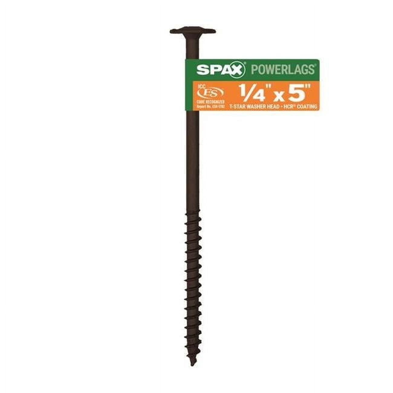 Power Lags 0.25 x 5 in. Washer High Corrosion Resistant Carbon Steel Lag Screw, Black - Pack of 50