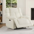thumbnail image 1 of Spruce & Spring Power Lay Flat Recliner with Bluetooth Speakers & Lumbar Support, Cream, 1 of 10