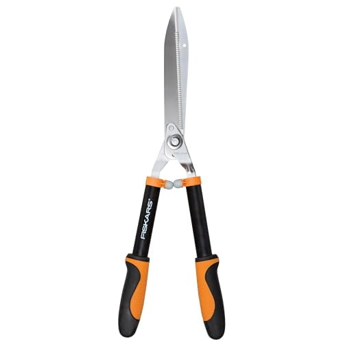 Fiskars 23-Inch Power-Lever Hedge Shears, Self-Sharpening Precision-Ground Steel Blades, For Trimming/Shaping Hedges and Shrubs in Your Garden, Lawn and Yard Tools, Black/Orange