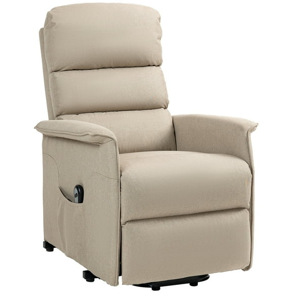 Power Lift Chair for Seniors, Electric Lift Recliner Chair with Remote Control, Side Pockets for Living Room, Beige