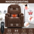 thumbnail image 1 of Power Lift Recliner Chair 350LB Capacity, Chenille Heavy Duty Massage Chair with Lumbar Heating, USB/Type-C Ports & Cup Holders, Perfect Gift for Parents, Brown, 1 of 12