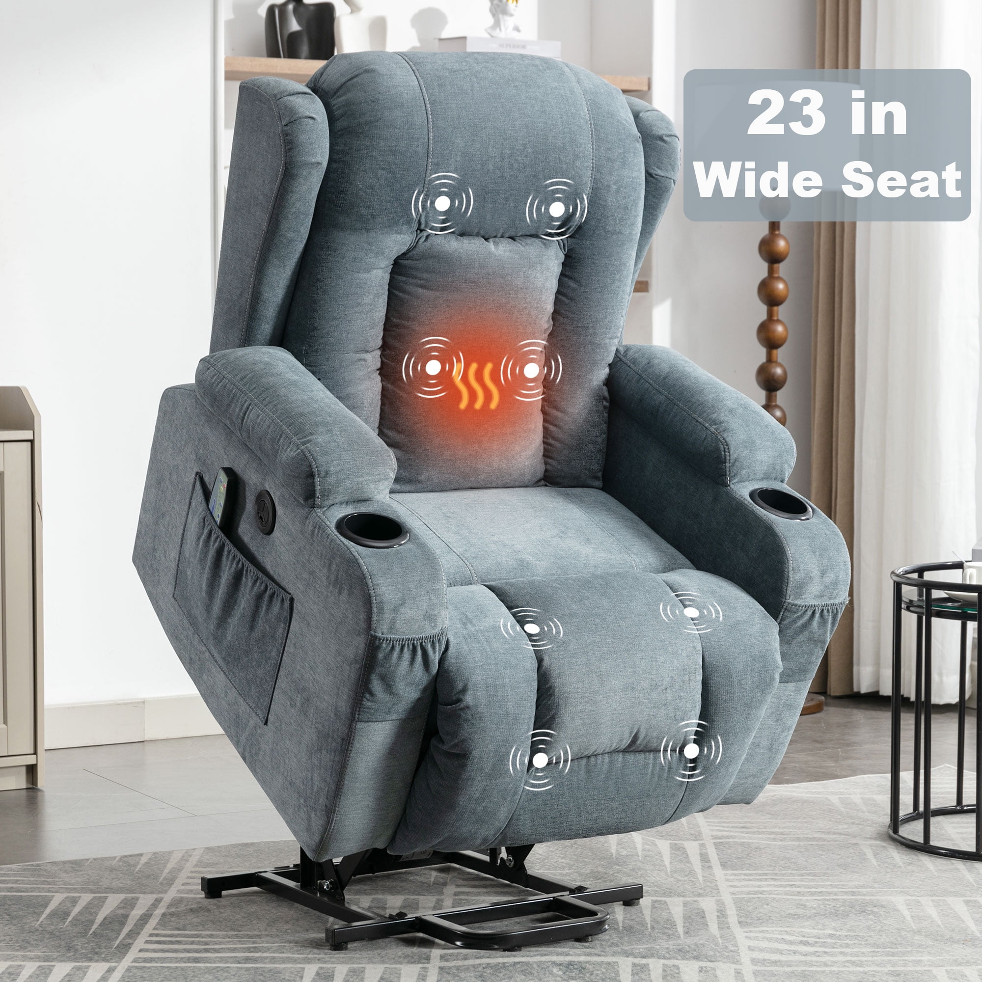 Power Lift Recliner Chair, Legahome Recliners for Elderly with Heat and