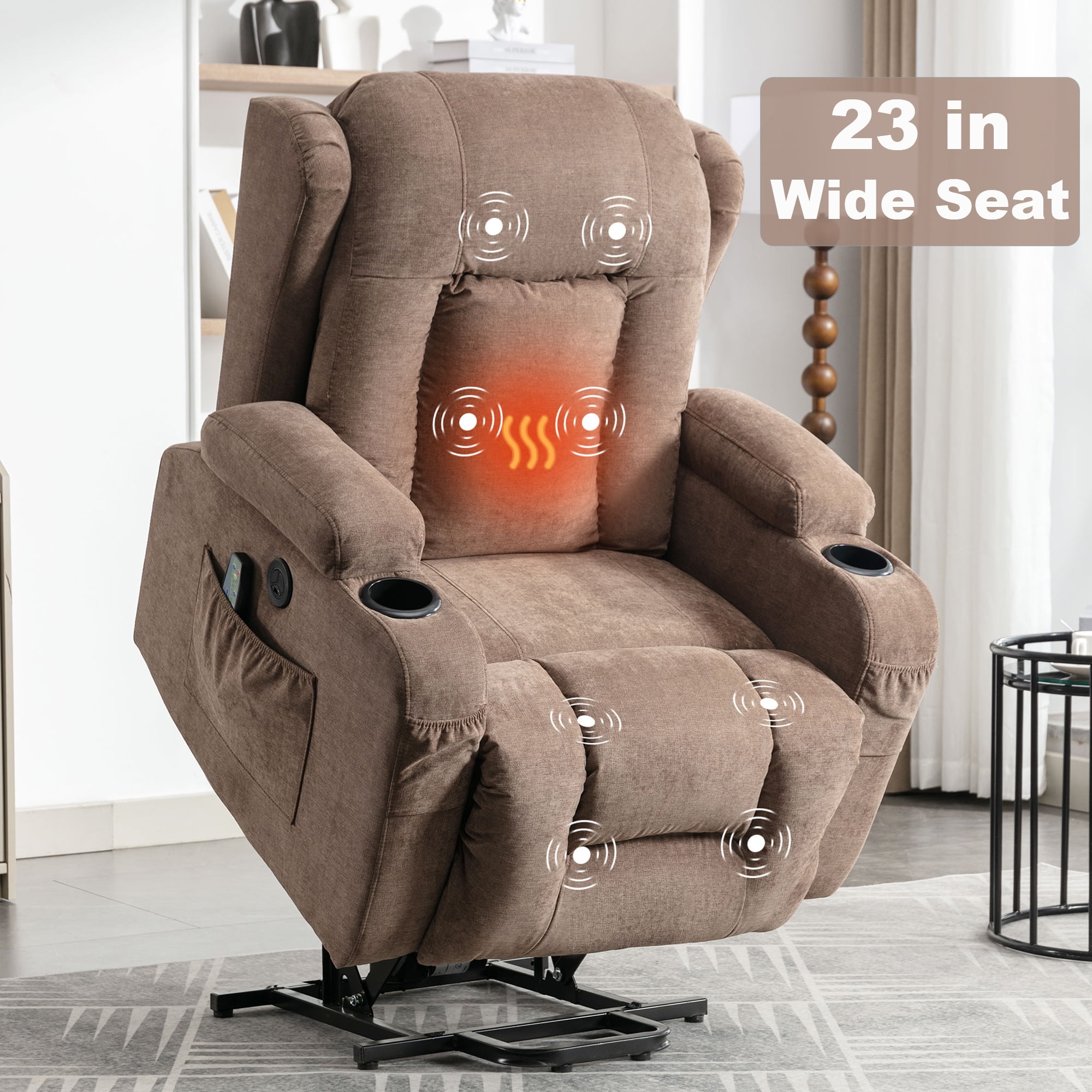 Power Lift Recliner Chair, BTMWAY Recliners for Elderly with Heat and Massage, Electric Lift