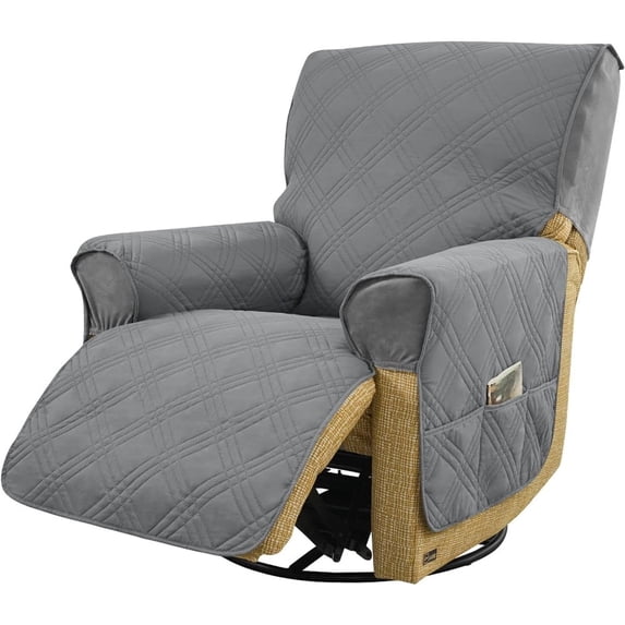 Power Lift Recliner Chair Covers,Recliner Covers That Stay In Place,Lift Chair Covers,Quilted Recliner Covers,With Storage Pockets and Elastic Straps Furniture Protector