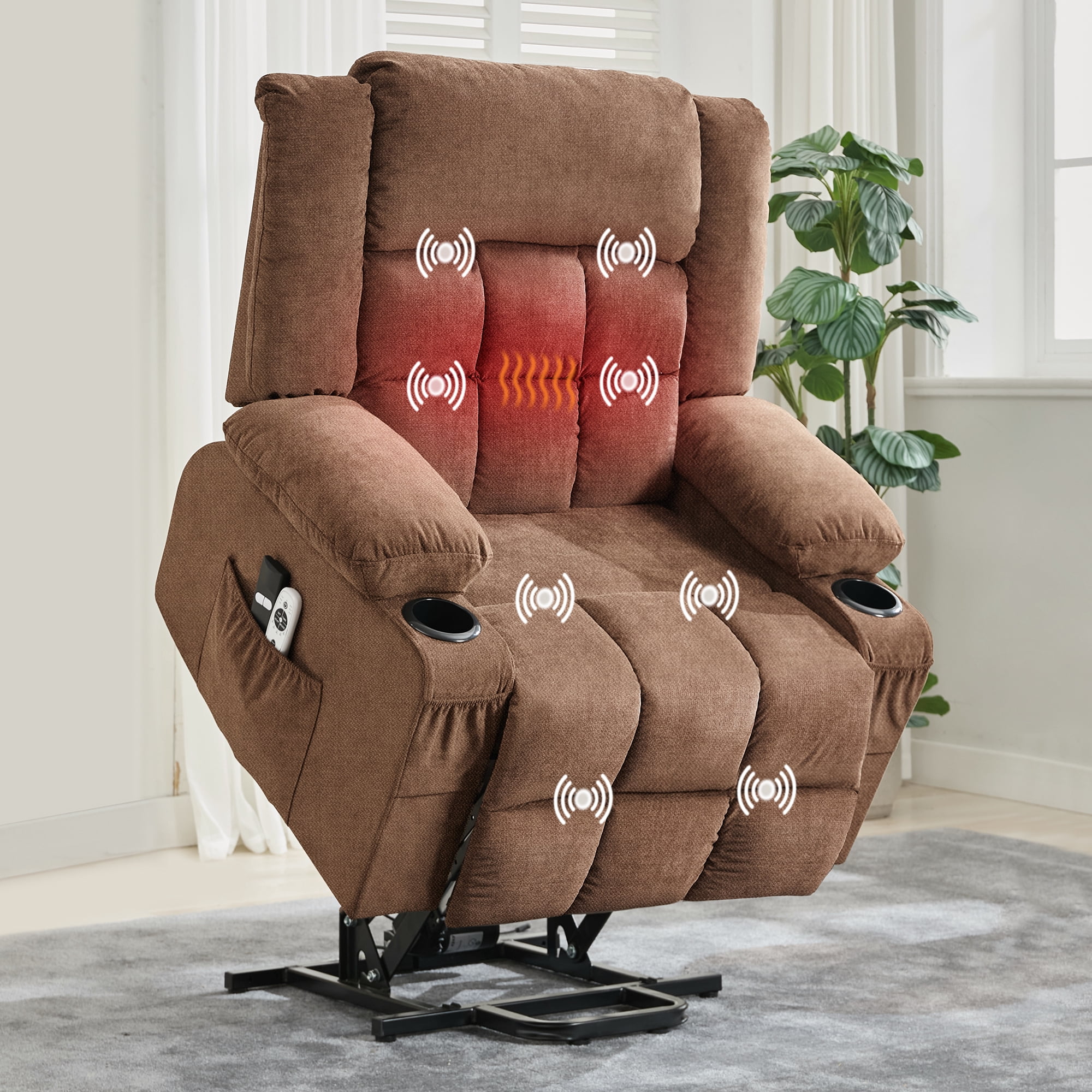 Power Lift Recliner Chair for Elderly Adults 8-Point Massage Lumbar ...