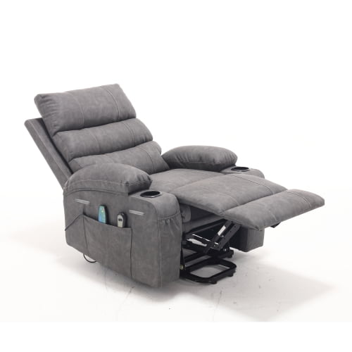Power Lift Recliner HOMCOM Living Room Power Lift Chair, PU Leather Electric Recliner Sofa Chair For Elderly With Remote Control, 3 Positions, Side Pockets, Extended Recliner Chair