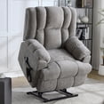 thumbnail image 1 of Power Lift Recliner Chair for Elderly, Dual Motor Electric Lift Recliners with Lumbar Heat Vibration Massage, Chenille Fabric Medium-Firm Electric Lift Chair with Remote - Grey, 1 of 8