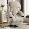 thumbnail image 1 of Power Lift Recliner for Elderly, Heavy Duty Electric Recliner Chair with Remote, Plush Fabric Reclining Sofa Chair, Beige, 1 of 7