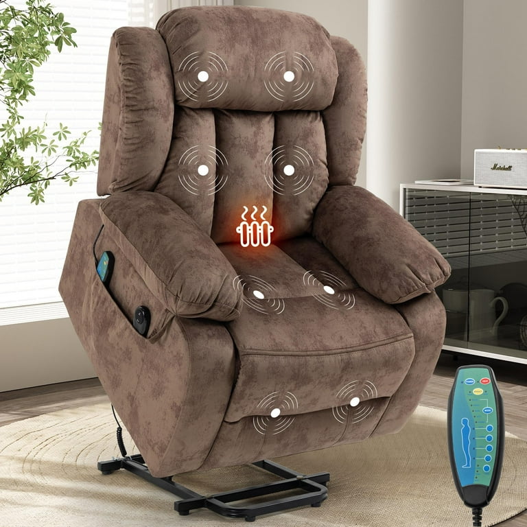Power Lift Recliner Chair for Elderly Heavy Duty and Safety Motion Reclining Mechanism Recliner Chair with Remote Control Plush Fabric Sofa Living