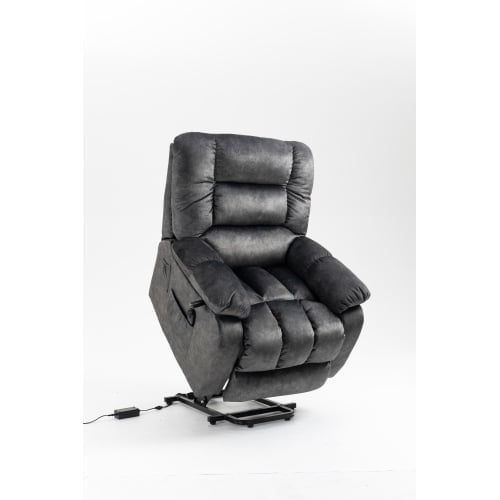 Power Lift Recliner Chair for Elderly with Massage and Heat Electric Down Filling Single Sofa Home Theater Seat for Living Room with Side Pockets and Remote Control