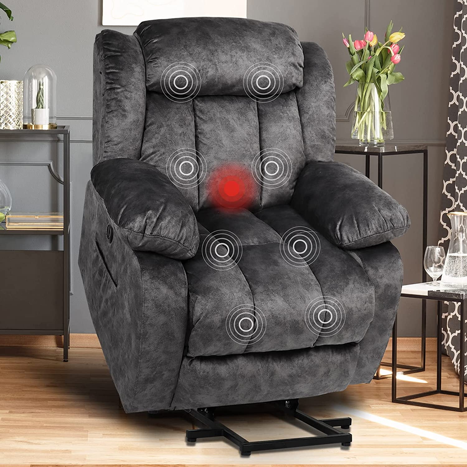 Lift chair with on sale heat and vibration