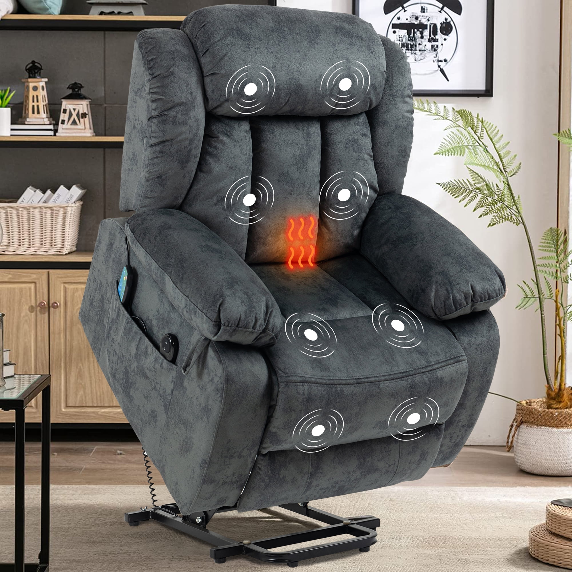 Large Lift Chair Recliners For Elderly with Heat and Massage