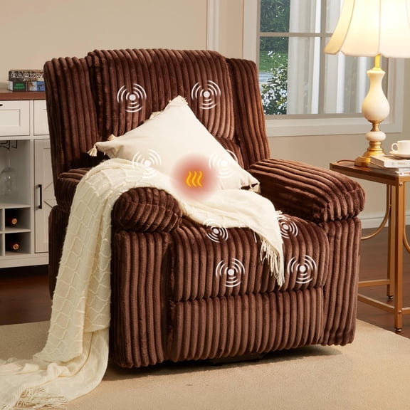 Power Lift Recliner Chair - Heat and Massage, Electric Lift Plush Recliner with Soft Padded Seat, Back Support & Armrests
